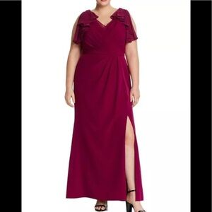 Women’s Formal Dress Plus Size 20W Adrianna Papell Wildberry Maxi Evening Gown